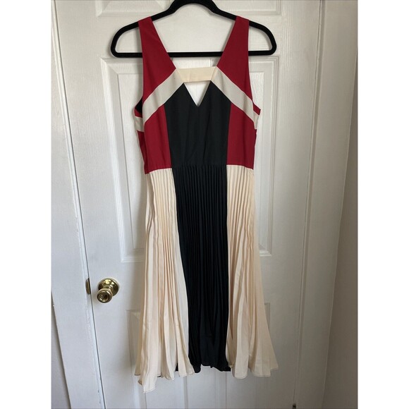 NWT Anthropologie Maeve Pleated Colorblock Midi Dress Size 8 READ - Picture 5 of 10